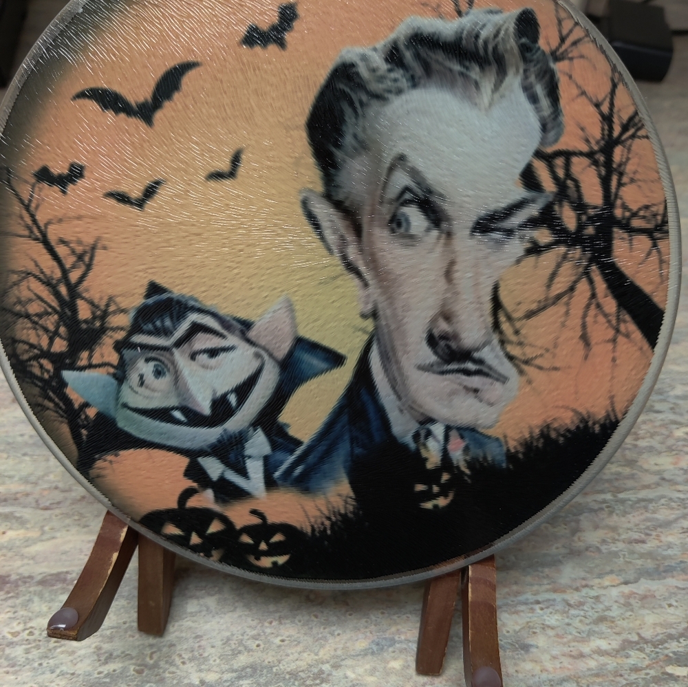 Vincent Price and Count Drakula cutting board